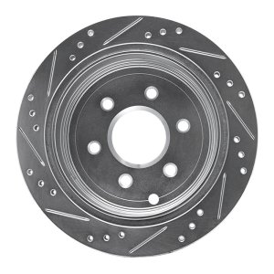 Nissan Frontier Brake Rotor (1) - Rear Right - R1 Concepts - Drilled & Slotted - Silver - `05-`25